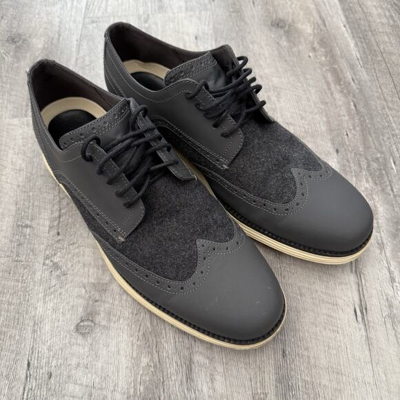 Cole Haan Original Grand.ØS Wingtip Oxfords Men Sz 11 GRAY Lace-Up Shoes C28861 main image 4